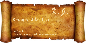 Kruppa Júlia névjegykártya