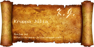 Kruppa Júlia névjegykártya